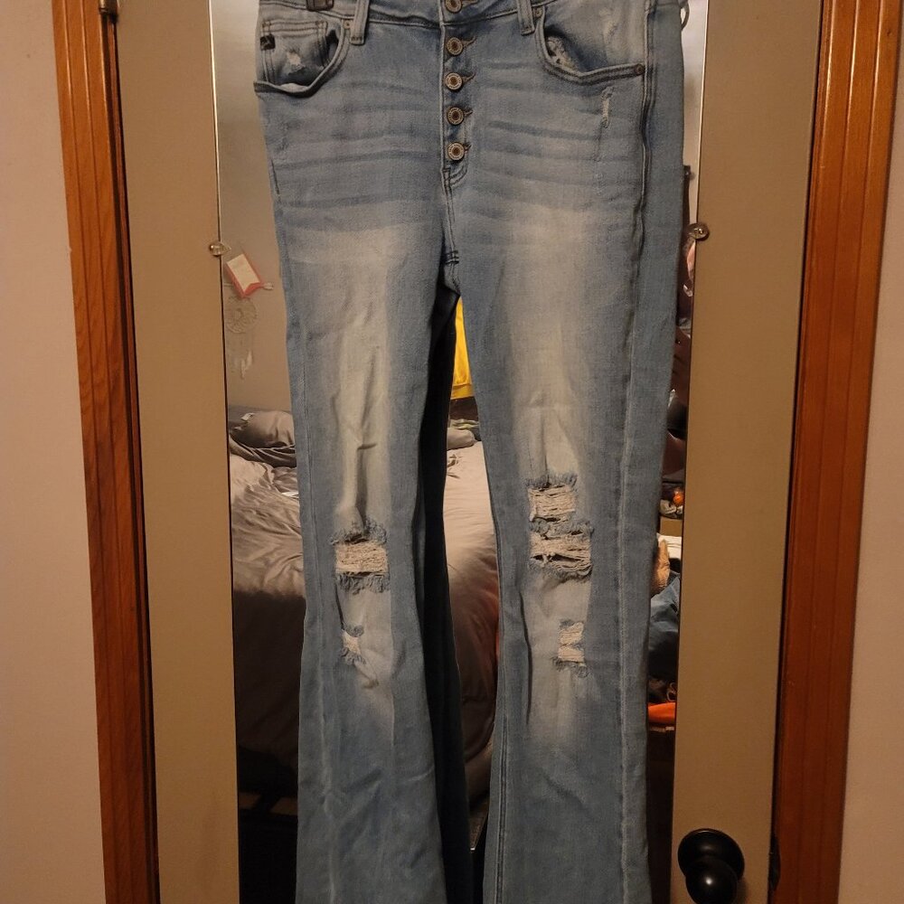 KacCan Distressed Flare Jean's 13/30